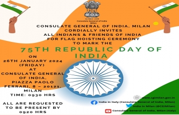 Celebration of 75th Republic Day of India at Consulate General of India, Milan